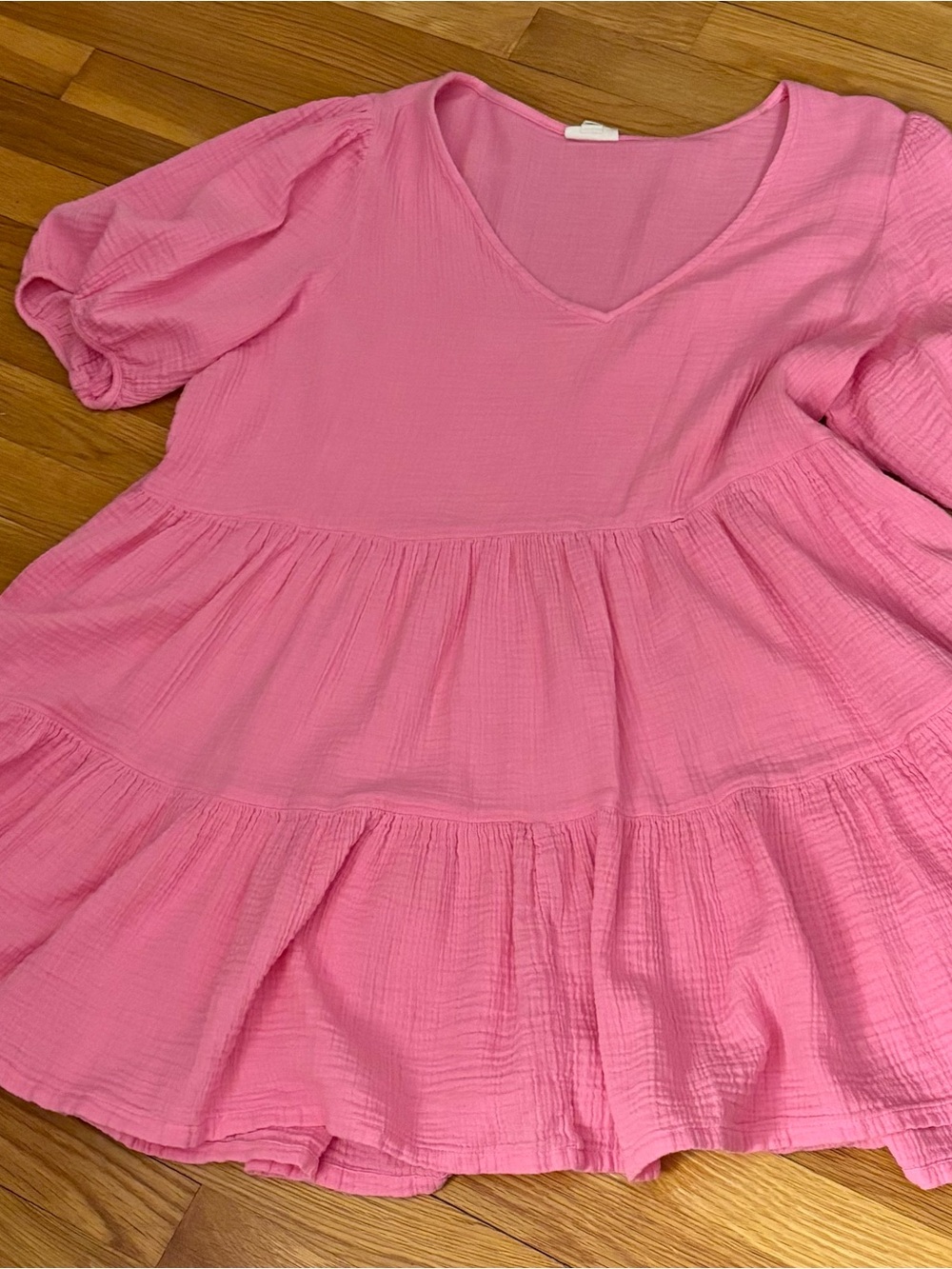 a.n.a, Pink Tiered Babydoll Top, XL